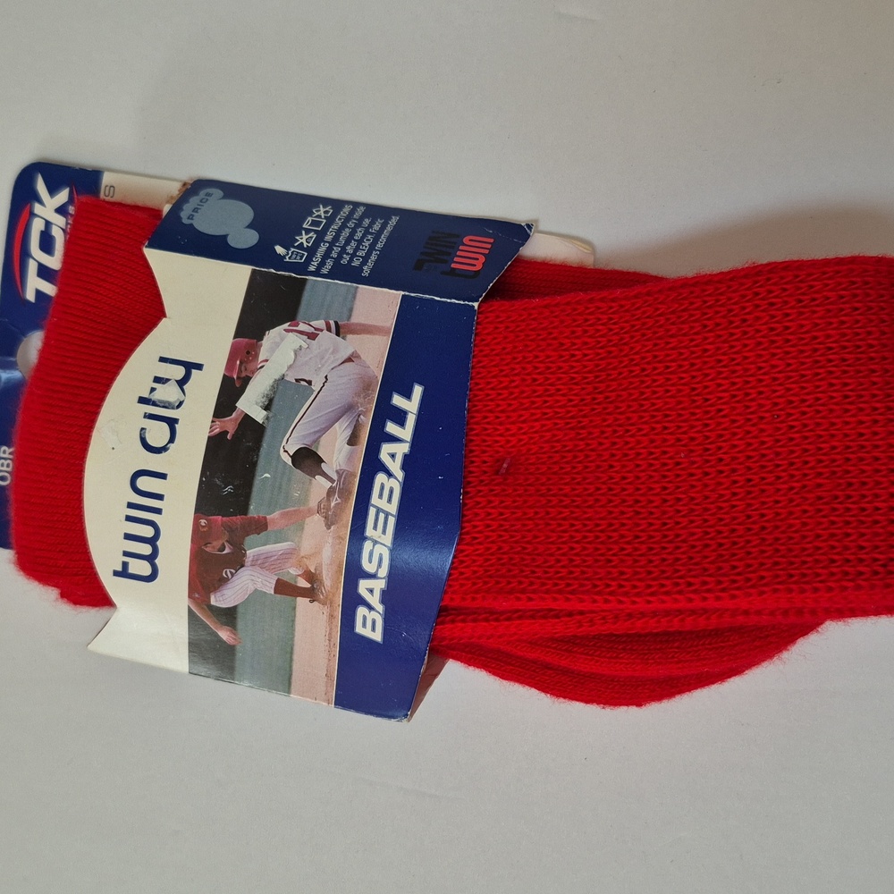 Vintage TCK Twin City Baseball  Red Tube Socks 7-9.5